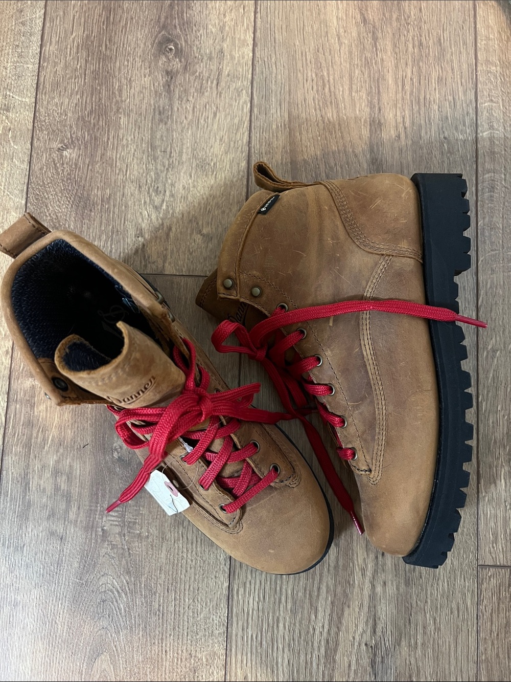 Danner Brown Leather Hiking Boots with Red Laces